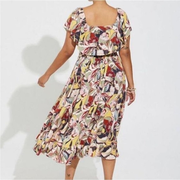 Torrid Mini Challis Off Shoulder Hi-Low Skirt Set Size 5X - Picture 2 of 13